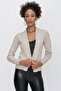 Women's Shawl Collar Melange Knitwear Cardigan Mink - 2