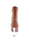 Women's Trock Pointed Toe Side Zipper Thin Heeled Boots Brown Suede 212162821 - 4
