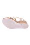 Women's Padded Sole T-strap Wicker Mesh Mesh Back Elastic Sandals Beige Linen 21212328 - 5