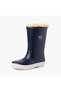 W10207 Splash Nautico Borreguito Brand Unisex Fur Lined Rain Boots Navy Blue - 7
