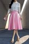 Women's Pink High Waist A-line Satin Skirt