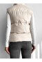 Women's Medium Length Stand Collar Sleeveless Puffer Vest - 6