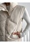 Women's Medium Length Stand Collar Sleeveless Puffer Vest - 8