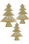 Christmas Gold Glitter Wire Pine Tree Decor Ornament - 3