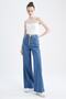 Wide Leg High Waist Lace Detailed Jean 100% Cotton Trousers - 3