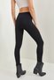 Women's Black Wide Waist Ribbed Leggings 40061022 - 4