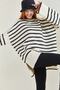 Women's Black Striped Oversize Knitwear Sweater 40061026