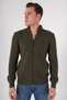 Khaki Men's 100% Cotton Zippered Stand Collar Pocket Knitwear Cardigan Trıst-1193