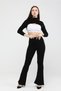 Women's Black Steel Knitted High Waist Firming, Firming Spaghetti Leg Leggings - 4