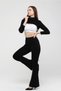 Women's Black Steel Knitted High Waist Firming, Firming Spaghetti Leg Leggings - 5