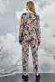 20696 Women's Crew Neck Stone Printed Tracksuit Set - 3