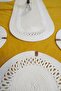 Embroidered Jute Placemat White Placemat, In Set, Durable, Heat Sensitive, Long Lasting, - 3