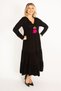 Women's Plus Size Fujja Neck Detailed Long Sleeve Layered Dress 65n34514 - 3