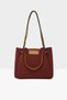 Claret Red Women's Iron Handle Cover Nubuck Bag M000007623 - 3