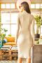 Women's Stone Turtleneck Lycra Mini Dress ELB-19001794 - 2