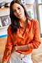 Women's Orange Jacquard Textured Woven Shirt GML-19001043 - 6