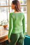 Women's Light Green Kiss Collar Crop Knitwear Blouse BLZ-19001690 - 2