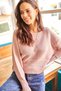 Women's Powder Sleeve Detailed Honeycomb Knit Sweater KZK-19000399 - 3