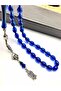 Dark Blue Amber-Like Rosary with Barley Cut and Tassel - 3