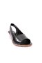 Woman's platform sole sandal black wrinkled 822103138 - 4