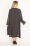 Women's Large Size Smoked Chiffon Evening Dress with Cape and Lace Detail 65n34506 - 2
