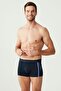 Men's Navy Blue - Cobalt Blue - Navy Blue Melange 3-Piece Boxer - 5