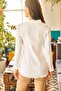 Women's Ecru Jacquard Textured Woven Shirt GML-19001043 - 2