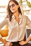 Women's Stone Jacquard Textured Woven Shirt GML-19001043 - 5