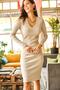 Women's Stone V-Neck Lycra Mini Dress ELB-19001793 - 3