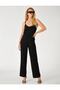 Strappy Jumpsuit V-Neck Satin Look - 2