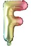 F Letter Rainbow Foil Balloon 16 Inch 36 Cm