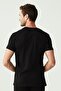 Men's Licensed Uspa Black Cotton- Modal 2-Piece Short Sleeve Round Neck Undershirt - 3