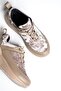 Beige - Velvet Wedge Sole Sneaker - 6