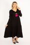 Women's Plus Size Fujja Neck Detailed Long Sleeve Layered Dress 65n34514 - 2