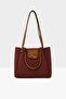 Claret Red Women's Iron Handle Cover Nubuck Bag M000007623