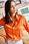 Women's Orange Jacquard Textured Woven Shirt GML-19001043 - 4