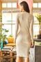 Women's Stone V-Neck Lycra Mini Dress ELB-19001793 - 5