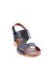 Women's Velcro Heeled Sandals Black Genuine Leather 32663244 - 4