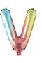 V Letter Rainbow Foil Balloon16 Inch 36 cm