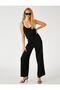 Strappy Jumpsuit V-Neck Satin Look