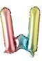 W Letter Rainbow Foil Balloon 16 Inch 36 Cm