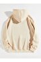Unisex Beige Kangaroo Pocket Oversize Sweatshirt - 2