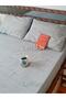 Brush Pattern Ranforce Elastic Fitted Sheet Set Single Pillow Gray 120x200 - 2