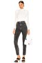 Women's White Half Turtleneck Side Gathered Jersey Bodysuit - 4