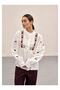 Judge Collar Embroidered Half Button Blouse - 2