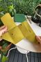 Vista - Genuine Leather Natural Minimalist Origami Foldable Yellow Men's Wallet - 6