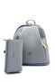 Women's Gray Backpack and Wallet Combination