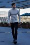 Unisex Mink Beige Thick Ribbed Camisole Slim Fit Turtleneck Turtleneck Sweater - 2
