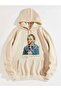 Unisex Beige Kangaroo Pocket Oversize Sweatshirt