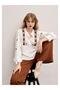 Judge Collar Embroidered Half Button Blouse - 3
